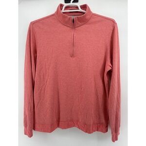 Turtleson Mens Large Pullover‎ 1/4 Zip Long Sleeve Coral Red Shirt Golf Outdoor